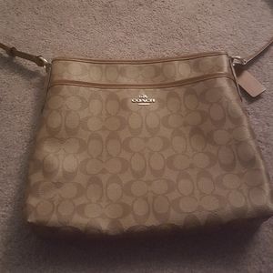 Coach tan cross body purse
